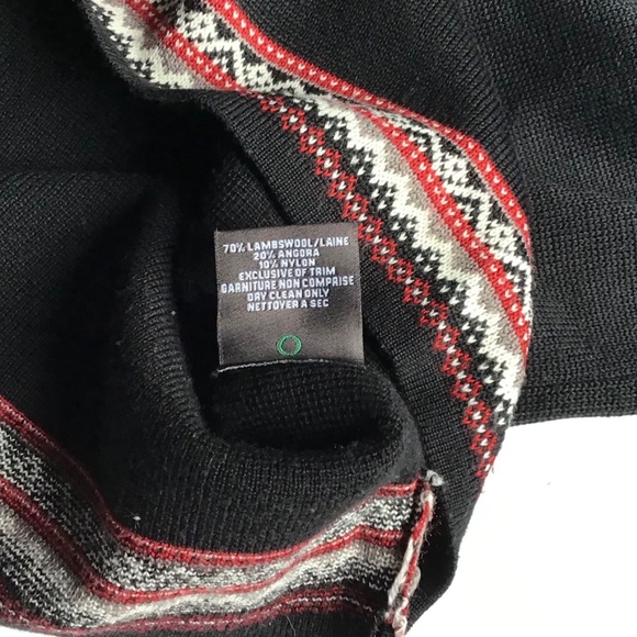 Bula black & red wool & Angora  3/4 zip  pullover Sz XL made in Hong Kong 🇭🇰 - Picture 9 of 14